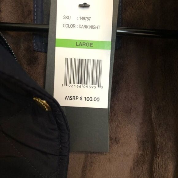 weatherproof dark blue and brown cozy lightweight vest adjustable size large - Picture 4 of 4